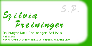 szilvia preininger business card